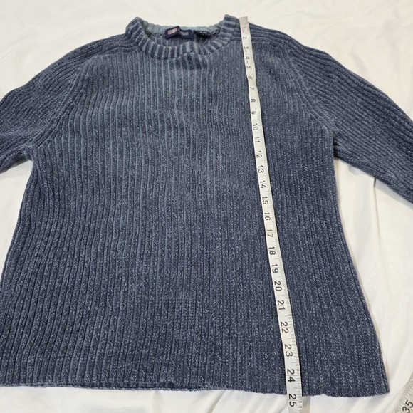 Vintage Faded‎ Glory Mens Ribbed Sweater Size Large Crewneck Blue Retro 90S - Picture 5 of 6